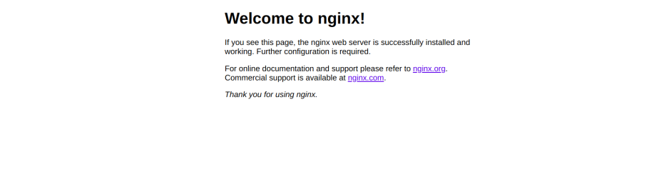 check the availability of Nginx by opening the page
