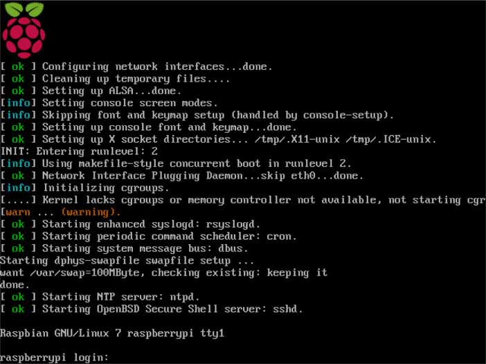 Raspberry Pi login prompt