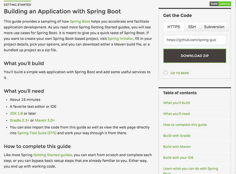 Создание приложения с помощью руководства по Spring Boot