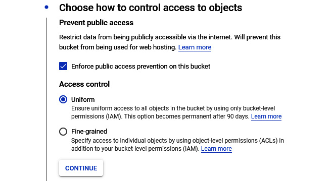 Figure 11.8 – Access control options 