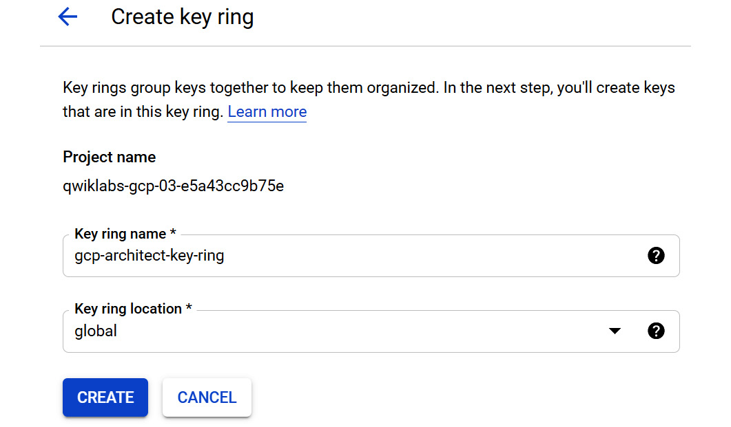 Figure 15.23 – Create key ring 