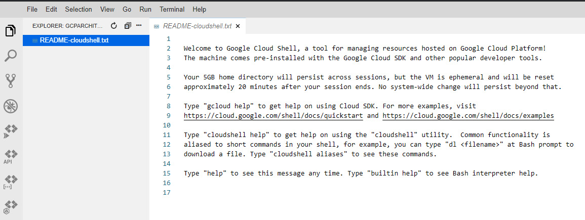 Figure 16.9 – Cloud Shell editor 