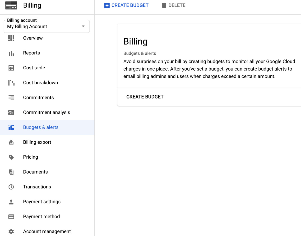 Figure 2.16 – The billing account has been created 