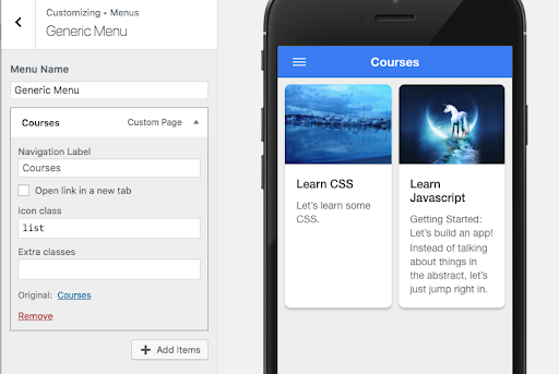 Adding Courses To Your App